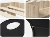 Bed with Tunnel 3 pcs Sonoma Oak and Black Engineered Wood 3423508