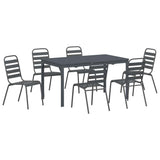 Garden Dining Set 7 pcs Anthracite Powder-coated Steel 3378816