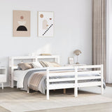 Bed Frame without Mattress White 120x200 cm Solid Wood Pine 3305825