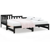 Pull-out Day Bed without Mattress Black 2x cm 820750