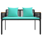Outdoor Furniture Set Black and Turquoise Poly Rattan 42025230