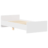 Bed Frame without Mattress White 90x190 cm Single Engineered Wood 835939