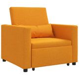 Pull out Sofa Bed Single Dark yellow 90 x 165 x 87 cm Fabric 42002693