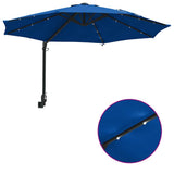 Garden Parasol 248 x 248 x 148 cm Polyester and Steel Azurblau 42003250
