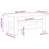 Coffee Table Black Oak 102 x 55 x 42 cm Engineered Wood 862711