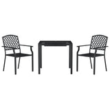 Garden Dining Set Anthracite Powder-Coated Steel 3 Piece Set 3187997