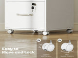 Three Drawer Wood-Effect Filing Cabinet - White T3398P425021