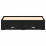 Bed Frame with Drawers Black oak 140 x 190 cm Engineered wood 3333974