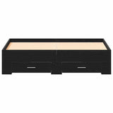 Bed Frame with Drawers Black oak 140 x 190 cm Engineered wood 3333974