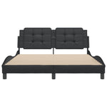 ZNTS Bed Frame without Mattress Black 160x200 cm Faux Leather 3208191