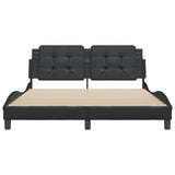 ZNTS Bed Frame without Mattress Black 160x200 cm Faux Leather 3208191