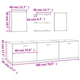 ZNTS 6 Piece Bathroom Furniture Set Oak Engineered Wood 242566