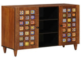 Sideboard with Shelf Walnut 90 x 33.5 x 75 cm Solid Mango Wood 4018252