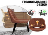 Dining Chairs with Cut-Outrest, Modern Kitchen Chair, Scandinavian Faux Leather Chair with High 02217711