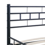 ZNTS Bed Frame without Mattress Black Steel 200x200 cm 285281