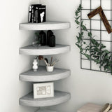 Wall Corner Shelves 4 pcs Concrete Grey 25x25x3.8 cm MDF 326635