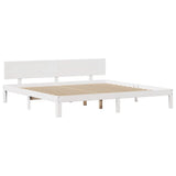 Bed Frame with Headboard without Mattress White 200x200 cm 3306836