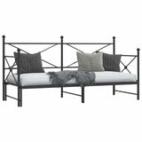 Daybed with Trundle without Mattress Black 75x190 cm Steel 4104672