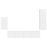 TV Cabinet Set 4 pcs High Gloss White Engineered Wood 3409010