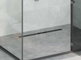 Shower Drain with Glass Cover Black 80 cm Stainless Steel 304 42015952