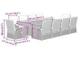 11 Piece Garden Dining Set with Cushions Grey Poly Rattan 3277617