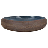 Countertop Basin Brown and Blue Oval 59x40x15 cm Ceramic 155081