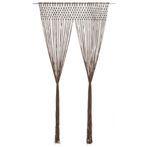 ZNTS Macrame Curtain Taupe 140x240 cm Cotton 323979