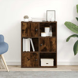 ZNTS Bookcase Smoked Oak 60x24x76.5 cm Engineered Wood 860386