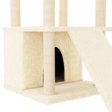 Cat Tree with Sisal Scratching Posts Cream 133 cm 171756