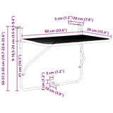 Balcony Table Red 60x40 cm Steel 340919