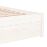 Bed Frame without Mattress White Solid Wood 75x190 cm Small Single 814910