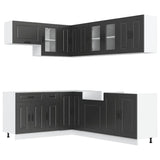 11 Piece Kitchen Cabinet Set Kalmar Black Engineered Wood 3314882