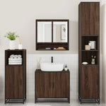 ZNTS 4 Piece Bathroom Furniture Set Brown Oak Engineered Wood 3301219