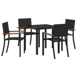 Garden Dining Set 5 pcs Black Powder-Coated Steel 3379416