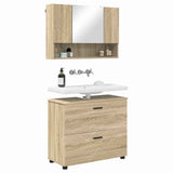 Bathroom Furniture Set with Drawer with Shelf 2 pcs Sonoma Oak 3393015