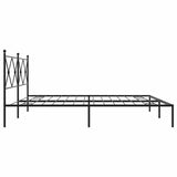 Bed Frame Black Powder-Coated Steel Double Bed Bed Frame 376508