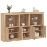Sideboard with LED Lights Sonoma Oak 162x37x100 cm 3209144