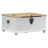 Storage box with Drawer White 90 x78 x 45 cm Solid Pine Wood 42024938