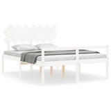 Senior Bed without Mattress White 140x190 cm Solid Wood 3195527