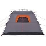 Camping Tent Cabin 4-Person Grey and Orange Quick Release 4004221