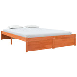 Bed Frame Wax Brown 120 x 200 cm Solid Pine Wood 864013
