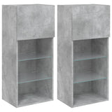 2 Piece TV Cabinet Set with LED Lights Concrete Grey 40,5x30x90 cm 837050