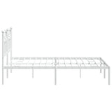 Metal Bed Frame without Mattress with Headboard White 140x190cm 353488