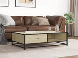 Coffee Table Sonoma Oak 90x57x35 cm Engineered Wood and Metal 848755