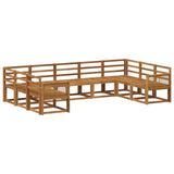 Outdoor Sofa Set 9 pcs Natural Solid Acacia Wood 3385535