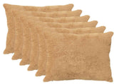 Cushion Cover 6 pcs HEERLEN Taupe 80 x 80 cm Faux Rabbit Fur 913786