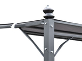 4 x 3 Meters Canopy Metal Wall Gazebo Awning Garden Marquee Shelter Door Porch - Grey T3398P324002