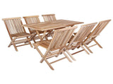 Garden Furniture Set 7 pcs Natural Solid Teak Wood 3418859