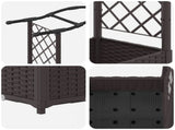 Raised Bed with Trellis and Roof Brown 207 x 40 x 126 cm PP 42032505