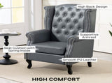 Wingback Accent Chair Tufted Chesterfield-style Armchair with Nail Head Trim for Living Room Bedroom T3398P423875